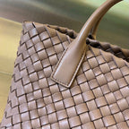 BOTTEGA VENETA MINI CABAT 20 IN SADDLE BROWN LAMBSKIN