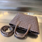 BOTTEGA VENETA MINI CABAT 20 IN SADDLE BROWN LAMBSKIN