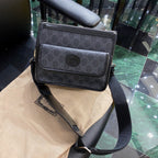 GUCCI SMALL 21 CROSSBODY BAG WITH TAG IN BLACK CANVAS
