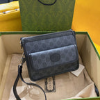 GUCCI SMALL 21 CROSSBODY BAG WITH TAG IN BLACK CANVAS