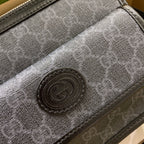 GUCCI SMALL 21 CROSSBODY BAG WITH TAG IN BLACK CANVAS