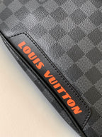 LOUIS VUITTON LV 25S BUMBAG 37 IN BLACK AND ORANGE COATED MONOGRAM CALFSKIN