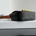 CELINE Triomphe 11 Black Pattern Shiny Calfskin Handbag