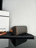 CELINE BOSTON TRIPHOME 19 BLACK PATTERN CALFSKIN