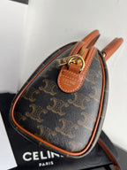 CELINE BOSTON TRIPHOME 19 BLACK PATTERN CALFSKIN