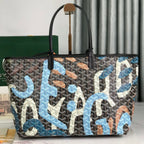 SAINT LOUIS PM BAG 34 IN BLUE LETTRES CAMOUFLAGE GOYARDINE CANVAS