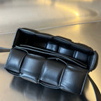 BOTTEGA VENETA MINI CASSETTE 18 IN BLACK LAMBSKIN