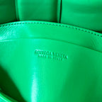 BOTTEGA VENETA MINI CASSETTE 18 IN LIGHT GREEN LAMBSKIN