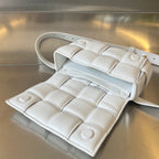 BOTTEGA VENETA MINI CASSETTE 18 IN WHITE LAMBSKIN