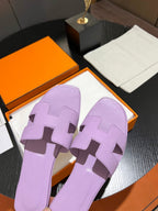 HERMES 0RAN SANDAL Leather Lavender