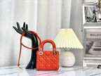 DIOR MICRO LADY 12 BAG IN SCARLET RED LAMBSKIN
