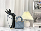 DIOR MICRO LADY 12 BAG IN BLUE SAPPHIRE LAMBSKIN