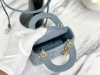 DIOR MICRO LADY 12 BAG IN BLUE SAPPHIRE LAMBSKIN