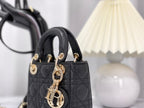DIOR MICRO LADY 12 BAG IN BLACK LAMBSKIN