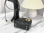 DIOR MICRO LADY 12 BAG IN BLACK LAMBSKIN