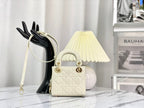 DIOR MICRO LADY 12 BAG IN GLOSSY WHITE LAMBSKIN