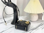 DIOR MICRO LADY 12 BAG IN GLOSSY BLACK LAMBSKIN