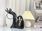 DIOR MICRO LADY 12 BAG IN GLOSSY BLACK LAMBSKIN
