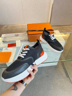 HERMES GIGA SNEAKER BLACK CALFSKIN BLACK SOLE