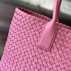 BOTTEGA VENETA LARGE CABAT 51 IN FLAMINGO PINK LAMBSKIN