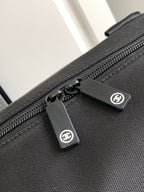 CHANEL TRAVEL BAG 45 IN BLACK CANVAS WITH WHITE LOGO