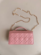 DIOR LADY 21 CHAIN BAG IN HOT PINK LAMBSKIN