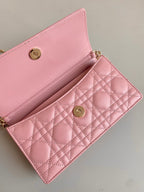 DIOR LADY 21 CHAIN BAG IN HOT PINK LAMBSKIN