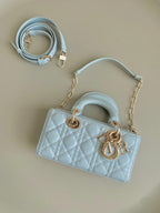 DIOR D-JOY BAG 22 IN LIGHT BLUE LAMBSKIN