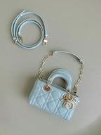 DIOR MINI D-JOY BAG 17 IN LIGHT BLUE LAMBSKIN