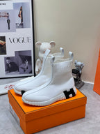 HERMES H FUN CLASSIC SNEAKER STYLISH WHITE FABRIC