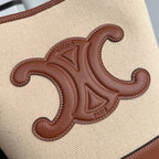 CELINE BUCKET CUIR TRIOMPHE 24 BEIGE BROWN CALFSKIN