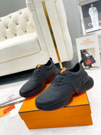 HERMES GIGA SNEAKER IN FULL BLACK STITCHED MESH AND CALFSKIN