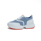 HERMES GIGA SNEAKER IN AEGEAN BLUE STITCHED MESH AND WHITE CALFSKIN