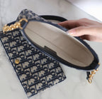 DIOR MINI 21 CHAIN HANDBAG BLACK OBLIQUE JACQUARD