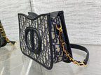 DIOR HOBO SIGNATURE 23  BAG IN BLACK BEIGE PATTERN LAMBSKIN