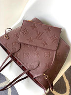 LOUIS VUITTON NEVERFULL MM 32 WINE MONOGRAM EMPREINTE LEATHER