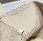 HERMES 25S IN THE LOOP 18 IN IVORY CALFSKIN SILVER HARDWARE