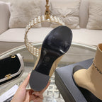 CHANEL MID-HEEL ANKLE BOOTS IN TORTILLA BROWN SMOOTH CALFSKIN