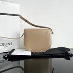 CELINE TRIOMPHE SHINY CALFSKIN HANDBAG 18 CREAM GREY