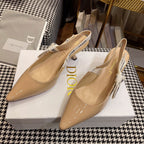 DIOR J'A SLINGBACK PUMPS IN BEIGE CALFSKIN
