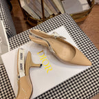 DIOR J'A SLINGBACK PUMPS IN BEIGE CALFSKIN
