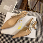 DIOR J'A SLINGBACK PUMPS IN BEIGE CALFSKIN