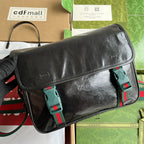 GUCCI MESSENGER BAG 27 IN BLACK MONOGRAM CANVAS