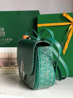 233 BAG 25 IN GREEN CALFKIN AND GOYARDINE CANVAS
