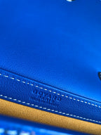 233 BAG 25 IN SAPPHIRE BLUE CALFKIN AND GOYARDINE CANVAS