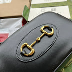 GUCCI HORSEBIT 1955 SMALL CAMERA BAG 20 IN BLACK CALFSKIN