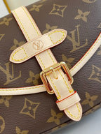 LOUIS VUITTON SAUMUR BB 20 BROWN MONOGRAM CANVAS AND LEATHER TRIM GOLD HARDWARE