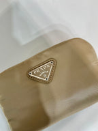 PRADA CLUTCH 12 IN TAN BROWN RE-NYLON