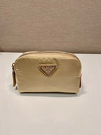 PRADA CLUTCH 12 IN TAN BROWN RE-NYLON
