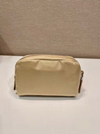 PRADA CLUTCH 12 IN TAN BROWN RE-NYLON